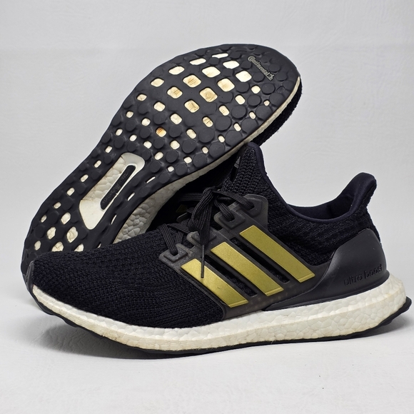 Adidas UltraBoost 4.0 Mens Sz 8.5 DNA Running Shoes Black Gold FY9316 Pre-owned - Picture 1 of 10